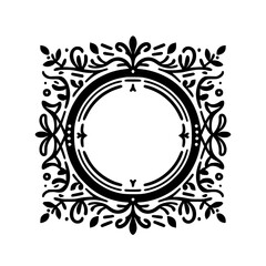Ornate Black & White Flourish Frame - Decorative Design