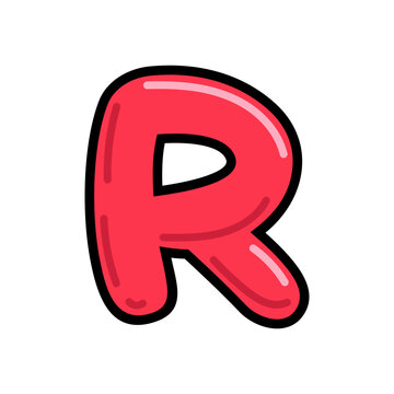 recommend clip art: Cartoon letter R vector illustration, red alphabet R typographic design, capital letter R clip art