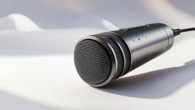 Sleek Modern USB Condenser Microphone on White Background