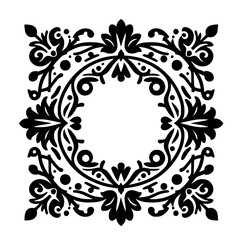Elegant Black and White Floral Frame Design