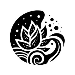 Black & White Lotus Mandala: Serene Floral Design