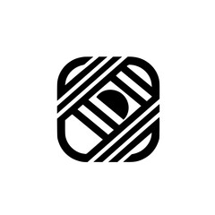 Abstract Geometric Logo Design - Minimalist Black & White Icon