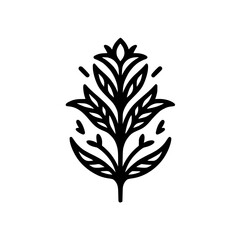 Elegant Black & White Floral Design - Minimalist Nature Symbol