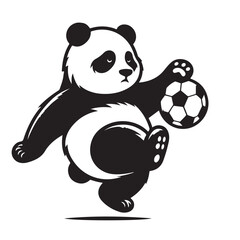 Adorable panda playing soccer vector illustration perfect for kids