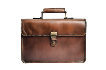 A sleek business briefcase placed on a white background