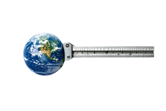  A caliper in the shape of an Earth globe with a transparent background PNG