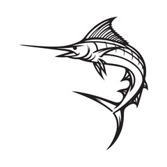 Marlin Fish Illustration Symbol of Ocean Power and Sport Fishing Adventure