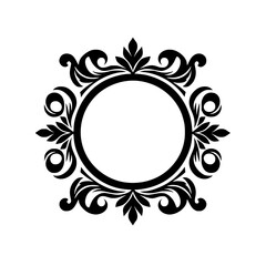 Elegant Black and White Ornamental Frame Design Element