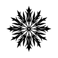 Black & White Decorative Floral Mandala Design on White Background