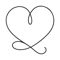 Minimalist Heart Symbol One Line Drawing Vector for Creative Designs