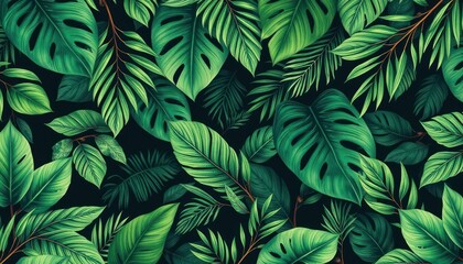 Tropical Leaf Pattern Background (1)