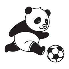 Panda kicking soccer ball a charming vector image