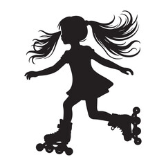 Roller Skating Girl Silhouette Vector For Active Lifestyle Projects