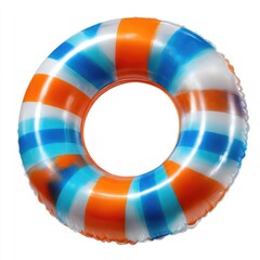 Obraz premium An inflatable life ring, also known as a swim ring or pool float, isolated on a clean white background