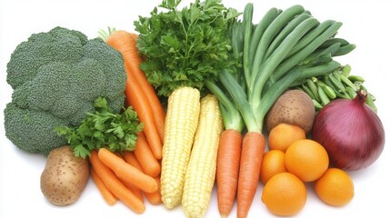 Fresh, colorful vegetables and fruits