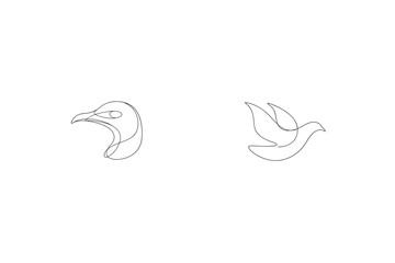Two Birds Minimalist One Line Art Eagle And Dove Symbolism