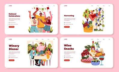 National Wine Day. Flat Vector Illustration