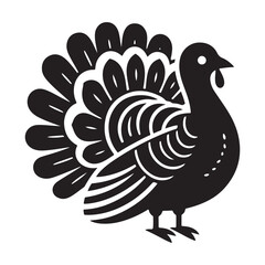 Turkey Bird Silhouette Illustration Farm Animal Thanksgiving Decoration