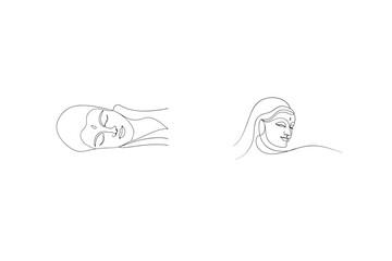 Continuous Line Drawing Of Buddha Faces Meditative Serene And Peaceful Art