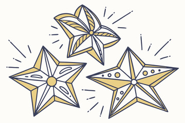 Structured Small Gold Star Icons