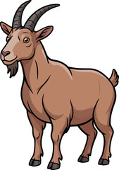 Obraz premium Cute cartoon a illustrator vector Mountain goat