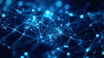 Abstract blue network connection background.