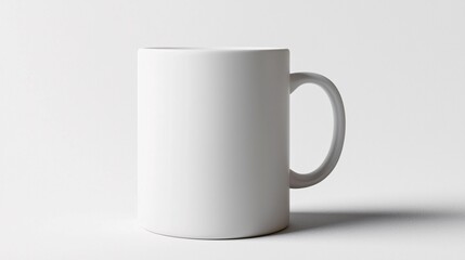 Obraz premium A sleek ceramic mug with a smooth matte finish, elegantly presented on a white background, ideal for modern home decor and contemporary dining.