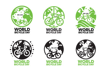 World Bicycle Day Silhouette Illustration'