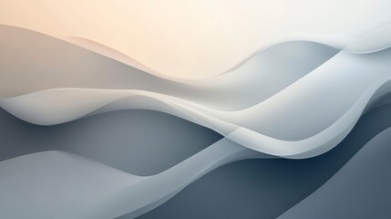 Abstract flowing waves in grey and white tones.
