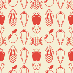 Contemporary Food Art Seamless Vector Pattern.