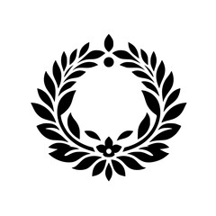 Fototapeta premium Elegant Black & White Laurel Wreath Design