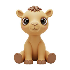 Naklejka premium Cartoon camel with happy face