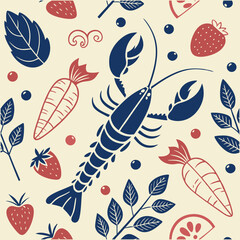 Contemporary Food Art Seamless Vector Pattern.