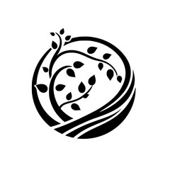 Black & White Tree Logo: Nature & Organic Design