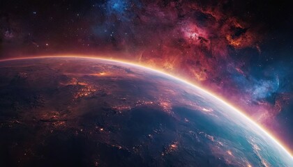 Fototapeta premium Abstract outer earth space nebula. 2