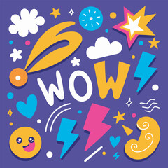 create a playful and vibrant set of doodle style