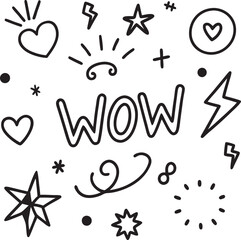 create a playful and vibrant set of doodle style