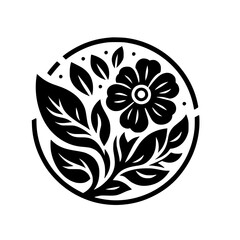 Floral Mandala: Black & White Botanical Design