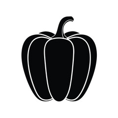 Pepper Silhouette, pepper vector Art & Illustration on a white background