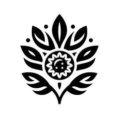 Minimalist Black and White Floral Design