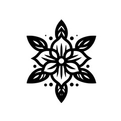 Minimalist Black and White Floral Mandala Design
