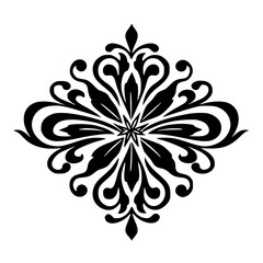 Black & White Ornamental Floral Vector Design