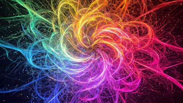 aesthetic wallpaper laptop 4k hd high quality wallpaper background 16:9 pc | colorful flowing abstract background with glowing lines and particles | digital art for desktop & screensaver