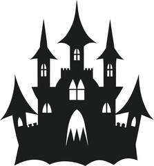 Haunted Gothic Castle Vector with Spooky Towers