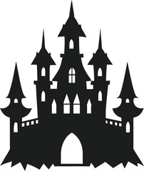 Ghostly Castle Illustration with Gothic Features