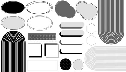 幾何学セットモノクロ