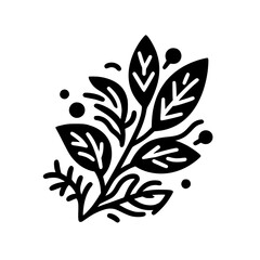 Minimalist Botanical Illustration in Black and White