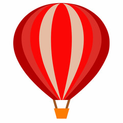 Obraz premium Bright red hot air balloon vector on white background.