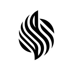 Abstract Black and White Swirl Logo Design