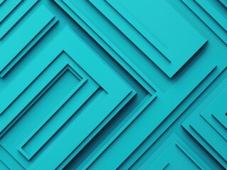 Geometric Abstract Background with Layered Shapes in Turquoise Color
